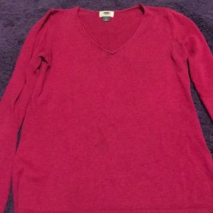 V neck pink sweater